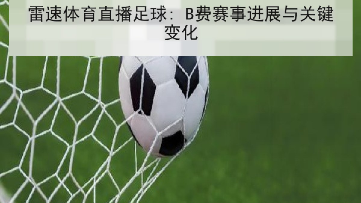雷速体育直播足球: B费赛事进展与关键变化